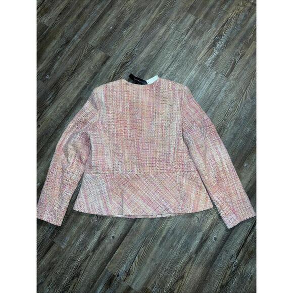 Talbots Jackie Jacket Blazer Pink Moto Tweed Full Zip Old Money Designer Classic - Picture 15 of 15